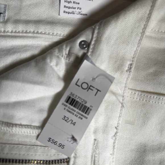 LOFT White Jean Shorts with Frayed Hem NWT - Picture 5 of 5